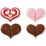 Cookie Chocolate Mold DOUBLE HEARTS FREE Shipping CUSA