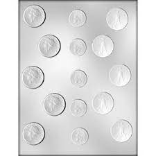 Coin Chocolate Assortment Mold FREE CUSA SHIPPING - Ice Tray Soap Making Plaster Crafting Concrete Crafts