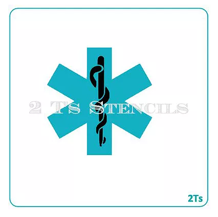 Star of Life 2 piece - 2 T's Stencils - Cookies Royal Icing Airbrush Cookie Decorating Cakes Etc