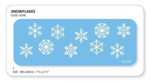 Snowflakes Stencil 3.4" x 1.5" JEM