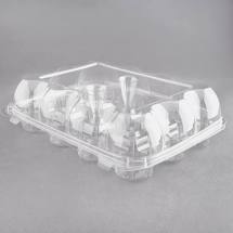 Cupcake Box Hinged 12 ct Plastic (CASE 100) HIGH DOME