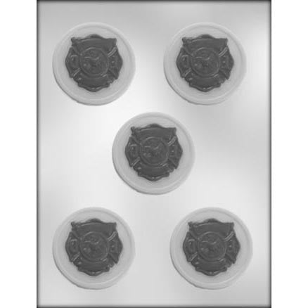 Fireman's Badge 3" Chocolate Mold FREE CUSA SHIPPING Cake Cookie Plaster Concrete