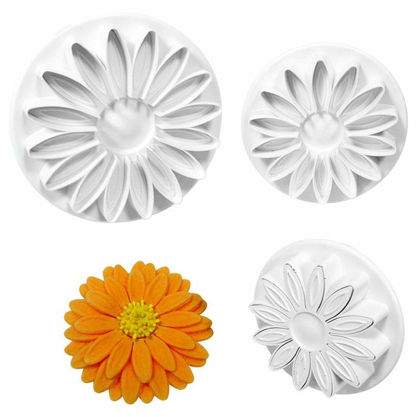 3 Piece Set PME Veined Sunflower Gerbera & Daisy - Fondant Gumpaste Clay Crafts