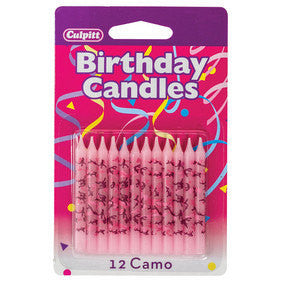 Pink Camo Birthday Candles