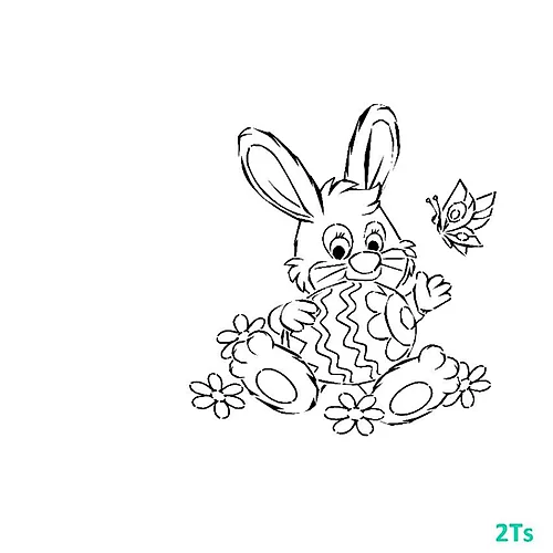 Easter Bunny Stencil Paint Your Own - 2 T's Stencils - Cookies Royal Icing Airbrush Cookie Decorating Cakes Etc