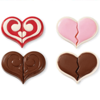 Cookie Chocolate Mold DOUBLE HEARTS FREE Shipping CUSA