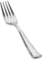 Plastic SILVER Fork 25ct