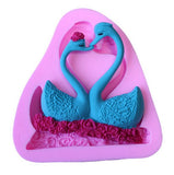 Love Birds - Swan Silicone Mold - Gumpaste Fondant Royal Icing Soap