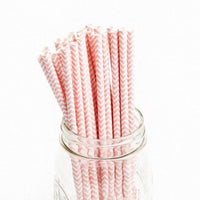 7.75" Straws Cake Pop Sticks Pink Chevron or Straws inches