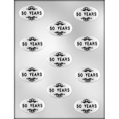 Oval 50 YEARS Mints Chocolate Mold - FREE CUSA SHIPPING - Ice Tray Soap Making Plaster Crafting Concrete Crafts