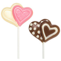 Double Heart Large Lollipop Chocolate Mold Chocolate - Valentine's Day Valentines February 14th Sucker