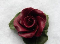 Rose w/ Icing Leaves - Plum/Purple 
