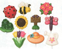 Garden & Spring Lollipop Chocolate Mold Chocolate - Spring Flowers Floral Gardening Bee