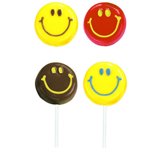 Smiley Face Lollipop Chocolate Mold Chocolate - Sucker