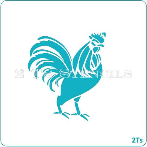 Rooster Stencil - 2-T's - Cookies Royal Icing Airbrush Cookie Decorating Cakes Etc