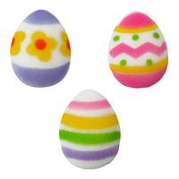 Easter Egg Sugar Dec-ons - 12 pc Stick ons Lay-ons Cake Decorating