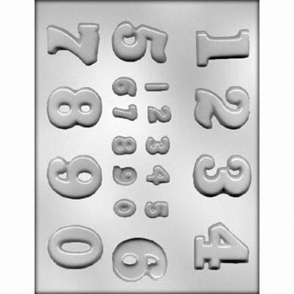 Numbers 1.75" Chocolate Mold FREE CUSA SHIPPING Soap Concrete Plaster Crafts