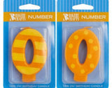 Number "0" Birthday Candles (6 colors / designs)