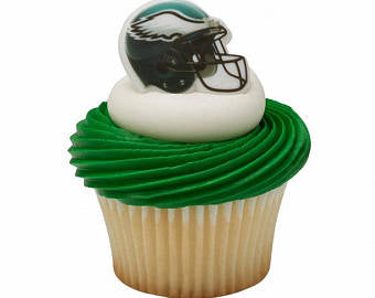 Philadelphia Eagles Helmet Cupcake Rings 12ct