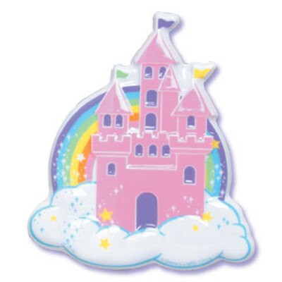 Fairy Castle 5.5" POP TOPS - Cake Plaque Pick Topper Happy Birthday
