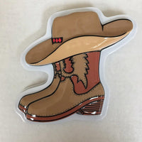 Cowboy Boot & Hat 6" POP TOPS - Cake Plaque Pick Topper Western Party