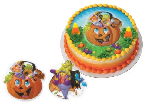 Halloween Pumpkin & Vampire Pop Top Set 2 pieces - Cake Plaque Pick Topper