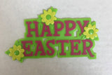 Happy Easter Floral Cake Lay On 4.5" - Cake Plaque Pick Topper Winter Holidays Christmas