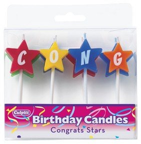 8 Congrats Stars Candles