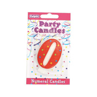 0 Birthday Candle - 2.5" Red #0 number zero