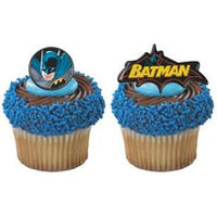 12 BATMAN Cupcake Rings - The Dark Knight Batman Vs. Superman