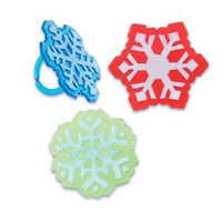 12 Snowflake Cupcake Rings - Winter Snow Christman Holidays Frozen
