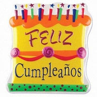Feliz Cumpleaños 7" x 8" POP TOPS - Cake Plaque Pick Topper Happy Birthday Spanish Cumpleanos