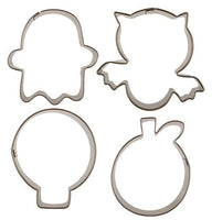 Halloween Cookie Cutter Set - Bat Ghost Skull Pumpkin (4 Piece Set) Fall Autumn