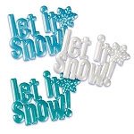 3 PC Set Let It Snow Cake Lay On 4" - Cake Plaque Pick Topper Winter Holidays Christmas