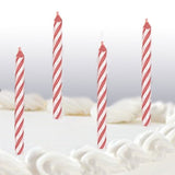 24 Pink & White Candy Stripes Candles 2.5" Birthday Candle
