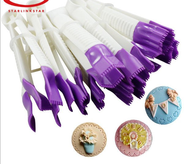 Set of 10 Cake Crimpers - Fondant Gumpaste Lace Tweezers Engraving Stamping Tool