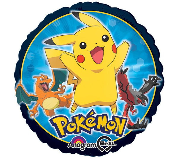 17" Pokemon Group Balloon - Pikachu Charizard & Yveltal Pokeball Gameboy Pokemon Go SuperShape XL