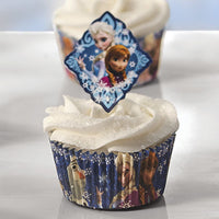 24 Frozen Cupcake Fun Pix - 3&quot; Disney Elsa Anna Olaf