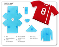 JEM 5 PC Soccer Shirt Cutter Set - Fondant Gumpaste Clay Crafts Football