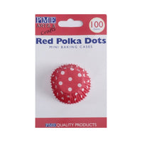 100 Mini Red Polka Dots Cupcake Liners - PME Christmas Holidays