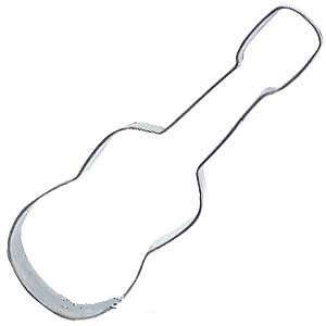 Guitar 4.5" Cookie Cutter - Music Staff Treble Electric Acoustic Metal Cake Decorating