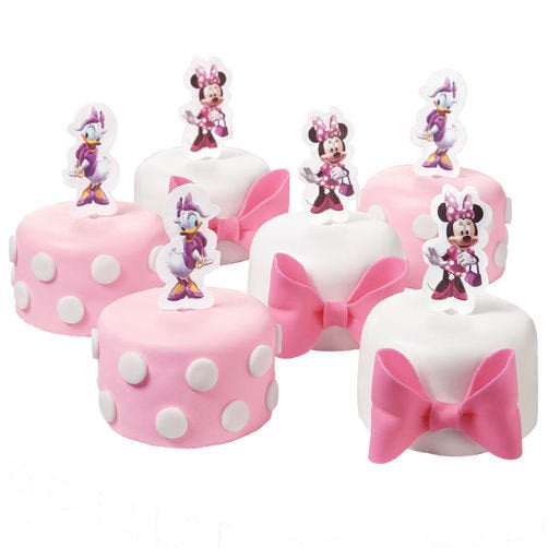 24 Minnie Mouse & Daisy Duck Cupcake Fun Pix - 3&quot; Disney Mickey Mouse Clubhouse Donald Goofy Pluto
