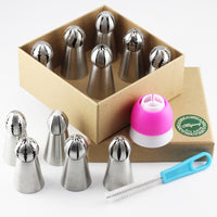 Speciality Piping Torch Tip Set - 13 Piece Icing Tip Stainless Steels Nozzles Pastry Bag