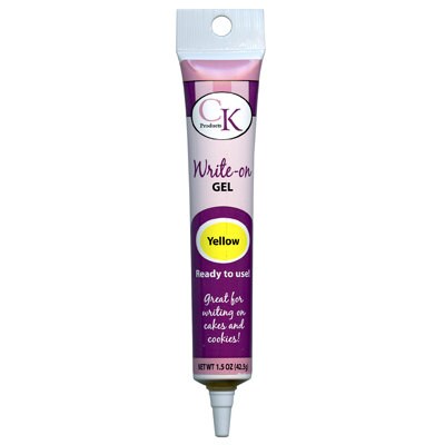 DC Yellow Piping Write On Gel 1.5 oz Tube - Cake Decorating Write On Gel Lettering Ready to Use Kosher