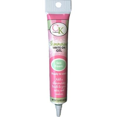 Seafoam Green Shimmering Piping Gel 1.5 oz Tube - Cake Decorating Write On Gel Lettering Ready to Use Kosher