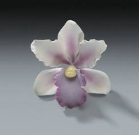 3.5" Gumpaste Tropical Orchid Lavender & White Flower - SET OF 3
