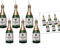 6 Champagne Bottle Shaped Candles - Wilton Celebration Wedding Engagement Party