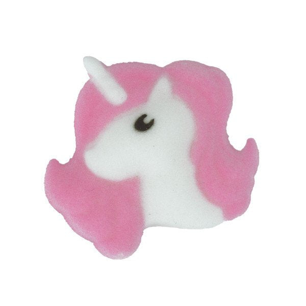 12 Set - UNICORN Heads Decorations - DecOns Stick ons Lay-ons Cake Decorating