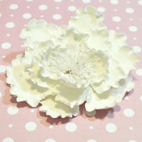 4" White Gumpaste Garden Peony Flower