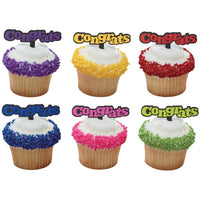 CONGRATS 12 Cupcake Picks